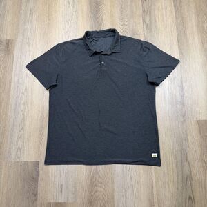 Vuori Polo Shirt Mens XL Gray Heather Short Sleeve Lightweight Jersey Casual